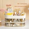 Makeup Organizer Storage Box Large Capacity Multiple Compartment Detachable Design 360-Degree Rotating Makeup Brush Holder