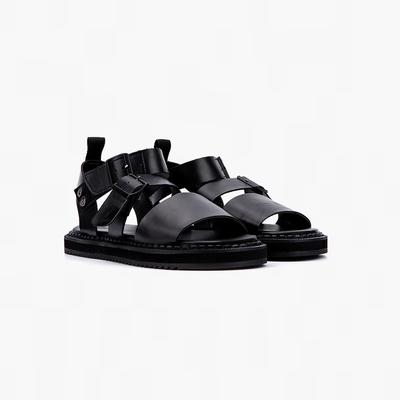 [BSQT BY CLASSY] Minnesota Double Strap Shark Sole Sandals Vantablack [S054] [Shipped from Korea] 100% Authentic
