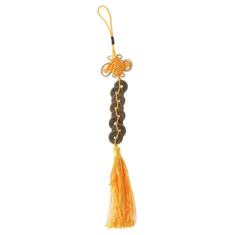 Chinese Knot Feng Shui Lucky Wealth 3/6/8/9/10 Coins For Home Car Hanging Tassel #314