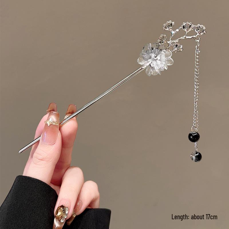 

Красная Луна Китайская Роза Кисточка Заколка для Волос для Высокой Прически - Стиль Ханфу