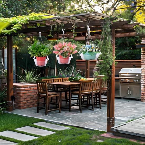 10 Peças Suporte Inferior para Vaso de Flores Bandeja de Gotejamento Prevenção de Umidade Design de Gancho Integrado Bandeja de Plástico Transparente