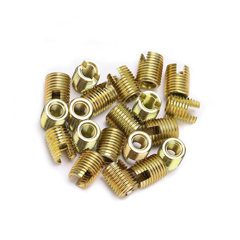 Саморезные резьбовые вставки, 20 шт. 302 Углеродистая сталь Мебельные деревянные вставки Резьбовые вставки, Резьбовые вставки для дерева (Внутренняя резьба M12*1.75, Наружная резьба M16*1.5, Inner M2*0.4, outer M4.5*
