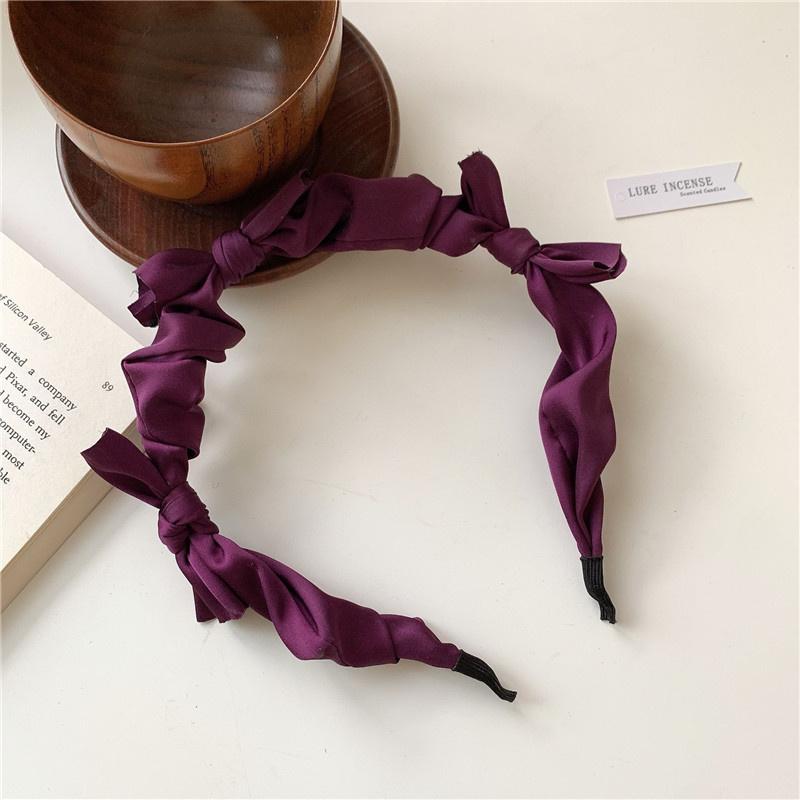 Sweet Satin Knot Hairbands for Women Candy Colors Handmade Bow Hair Hoop Korean Girl Ins Hair Accessories