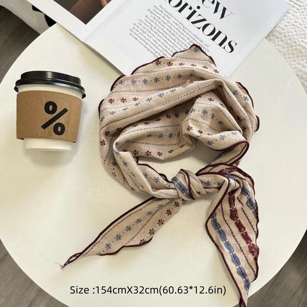 New Soft Triangle Scarf Cashew Print Floral Decorative Scarves Neck Head Scarves Long Cotton Linen Bandanas Shawl Headband