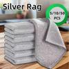 Magic Dishcloth Silver Wire Cleaning Kitchen Cloth Thickened Microfiber Wash Towel Built-in Sponge Steel Wire Ball Rag