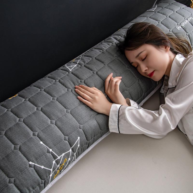 Cotton Padded Long Pillowcase Waterproof Pillowcase for Two People Thickened and Lengthened By 1.2 Meters 1.5M1.8 Household Long Pillowcase