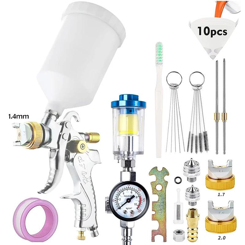 2008 Car High Atomization Spray Gun 1.7/2.0/2.5mm Nozzle Pneumatic Top-Feed Paint Sprayer