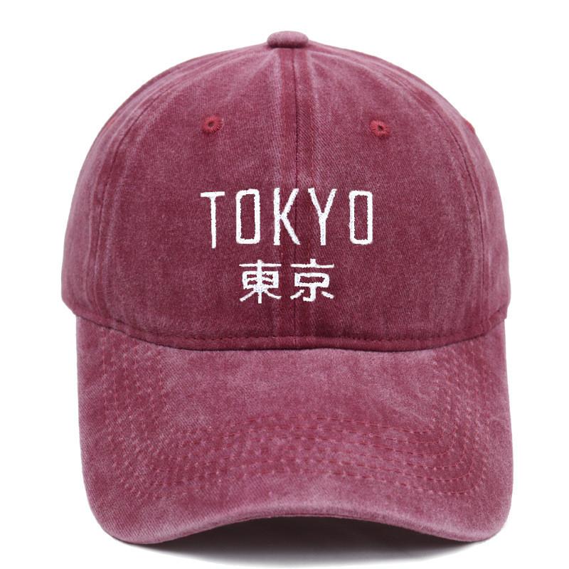 Vintage Water Wash Cotton Baseball Cap With Embroidered Letters For Outdoor Sun Protection