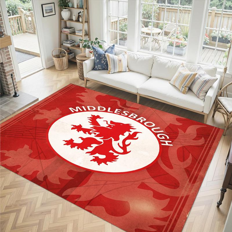 Middlesbrough Design Crystal Velvet Carpet Cozy Non?Slip Printed Rug For Bedroom Living Room Entrance