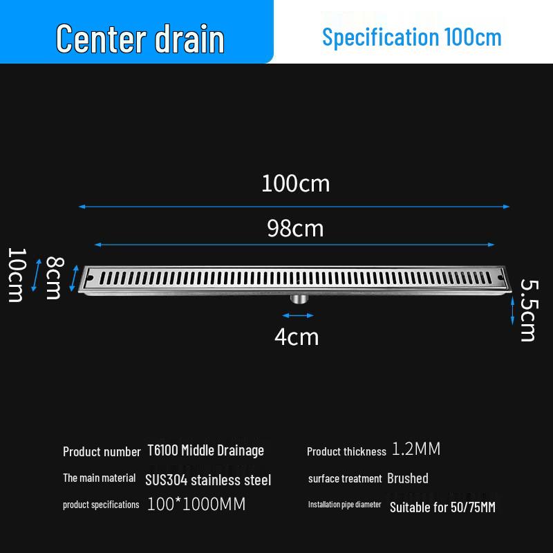 304 Stainless Steel Anti-odor Rectangular Floor Drain for Bathroom and Shower