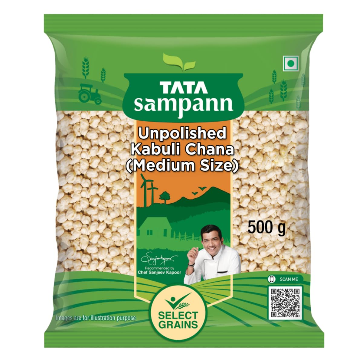 

Tata Sampann Unpolished Kabuli Chana 500 g Medium Size Premium Chickpeas For Salads