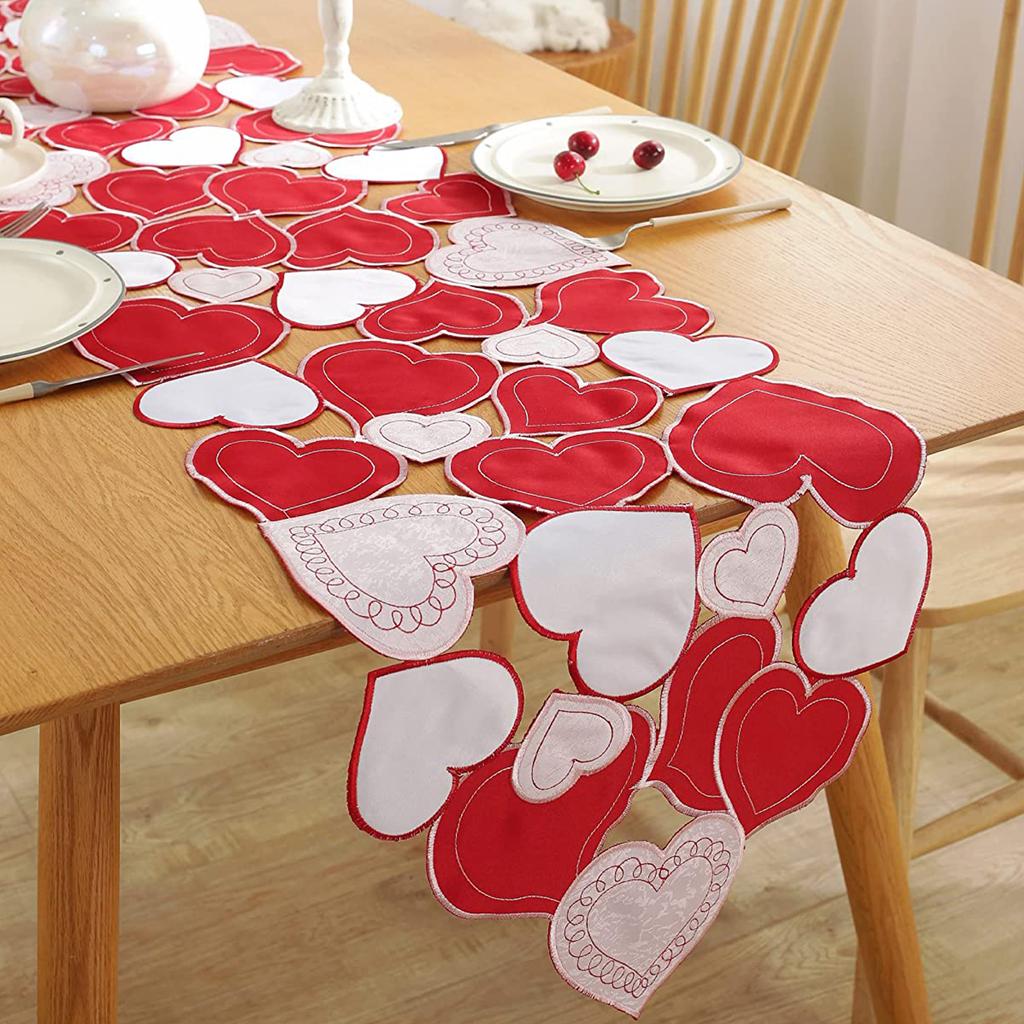 Valentines Day Table Cloth Engagement Party Background Decorations for Home Festival Dining Table Decorations