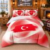 Printed 3Pcs Bedding Set Turkey Football Pattern Bed Sheet Pillowcase For Bedroom Decor