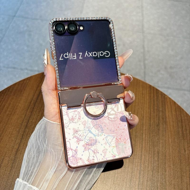 Custodia Galaxy Z Flip 8 / 7 Copertura Protettiva Integrale Con Protezione Cerniera Design Farfalla Scintillante Materiale PC