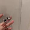Checkerboard Heart-shaped Small Versatile Earrings