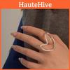 Unique Geometric Heart Shaped Love Ring For Women Featuring Fashionable Adjustable Fit And Chic Copper Finish