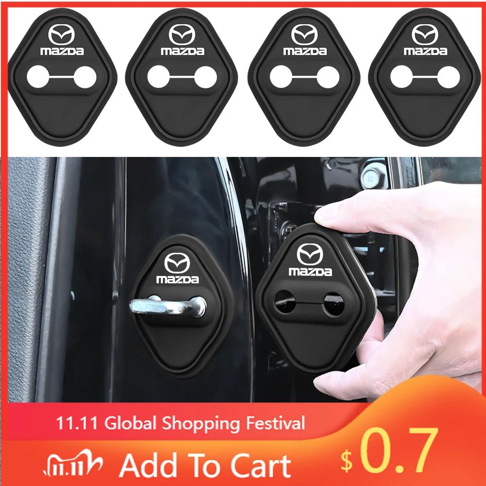 2025 Hot 4pcs Silicone Door Lock Protector Silicone Door Lock Latch Cover for Mazda 3 Bk 6 Gh CX-5 CX30 MX-5 2 5 CX-3 GJ GL CX-8