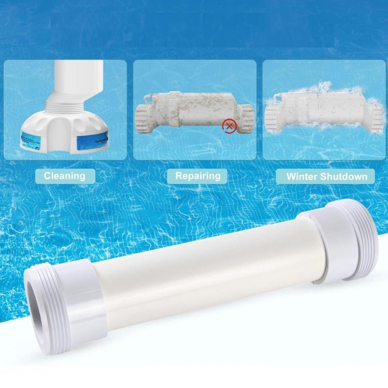 Pool Valves Connector Plastic Swimming Pool Salt Cell Bypass Adapter Suitable for T Type Chlorinator Replacement Unit