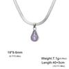 Colored Crystal Teardrop Pendant Women Necklace Snake Chain Fashion Choker Jewelry Gift