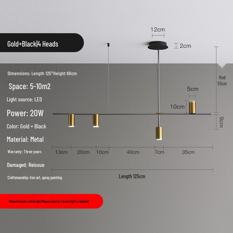 Nordic Modern Minimalist Long Strip Spotlight Fixture for Dining Room, Living Room, or Bar Counter.