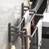 Punch-Free Multi-Bar Bathroom Towel Rack and Hanger Shelf