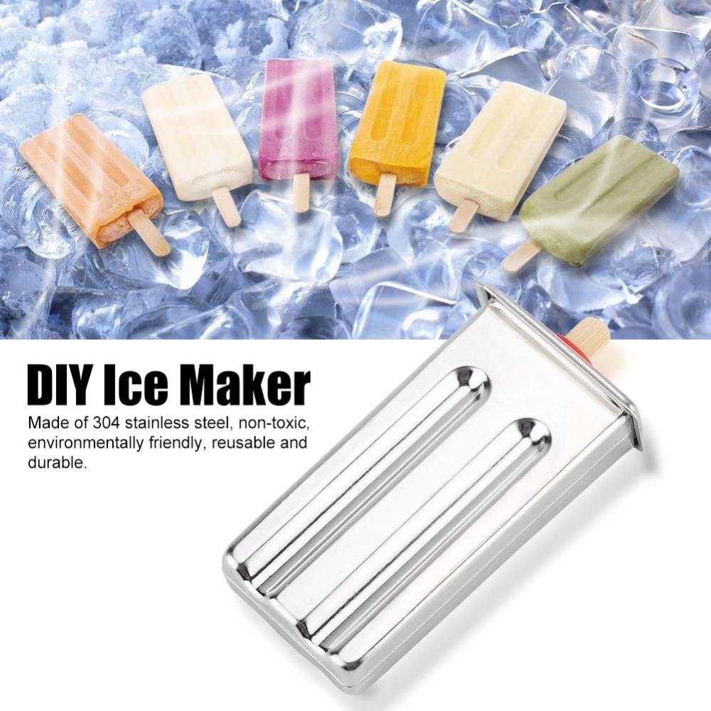 2-delige set Roestvrij Staal Roestvrij Staal IJslollyvorm Ronde Kop DIY IJsmaker DIY IJsmaker