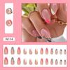 24Pcs Purple Floral Almond Ballerina Press On Nails Medium Detachable False Nail Tips With Fresh Flower Design For Manicure