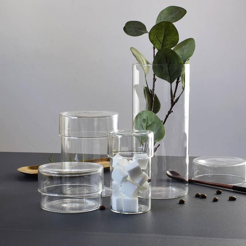 BR250/300/670/1150ml Tea/coffee Bean Storage Bottles Glass Lid Storage Spice/sugar Cube Jar Household Grain Storage Bottles JarsEY