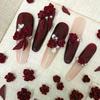 50pcs Red Rose Nail Art Charms 3d Leaves Flowers Nail Decorations Accessories For Nails Diy
