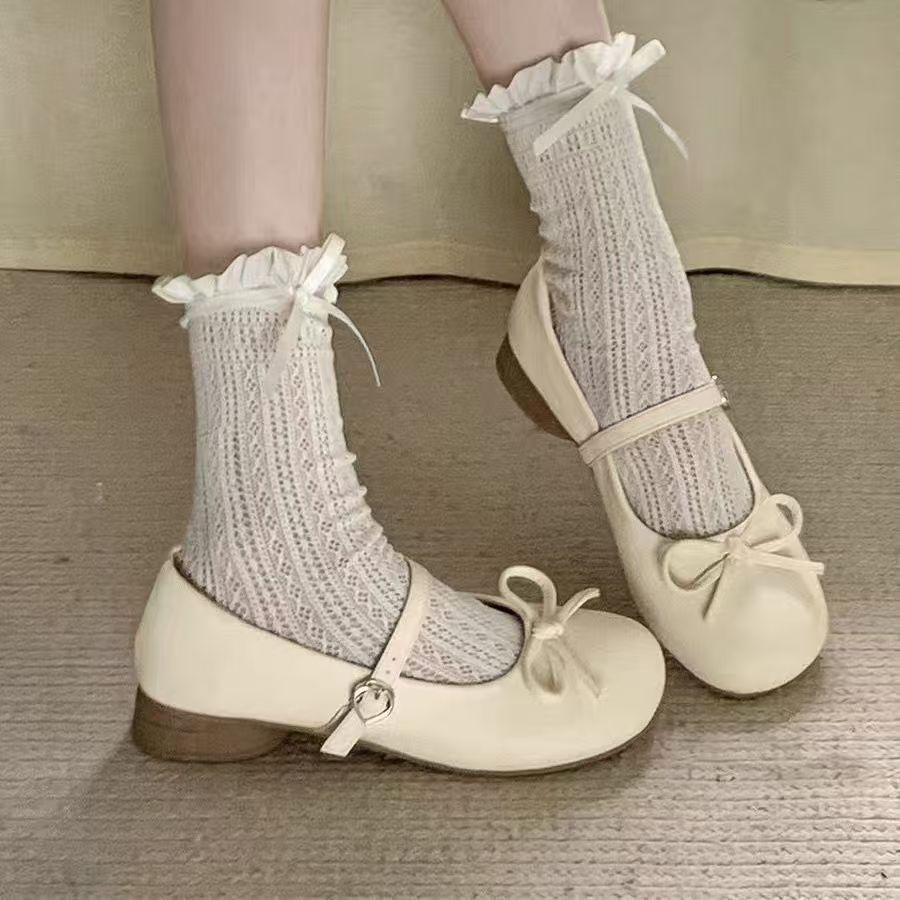 Autumn Lolita shoes single shoes new bow round head retro Mary Jane small leather shoes
