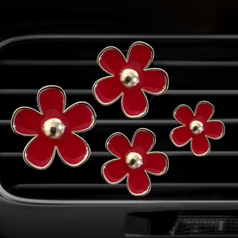 Little Daisy Alloy Car Air Vent Perfume Clip - Five-Petal Flower Ornament