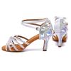 2024 New Latin Dance Shoes Diamond Satin Female Adult High-Heeled Dance Shoes Ballroom Dance Shoes