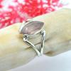 Rose Quartz Gemstone Statement Ring For Christmas 925 Sterling Silver Handmade Jewelry