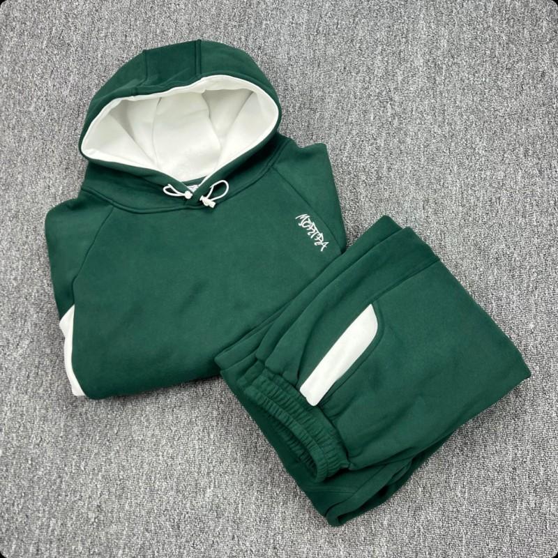 American Style Mertra Hoodie Embroidered Patch Loose Fit Fleece Lined Long Sleeve Couples Winter