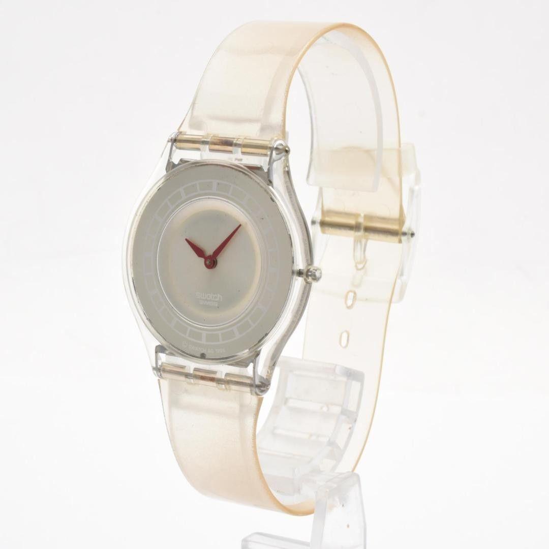 Used Good Condition Working Item Swatch Ladies Watch Clear Belt