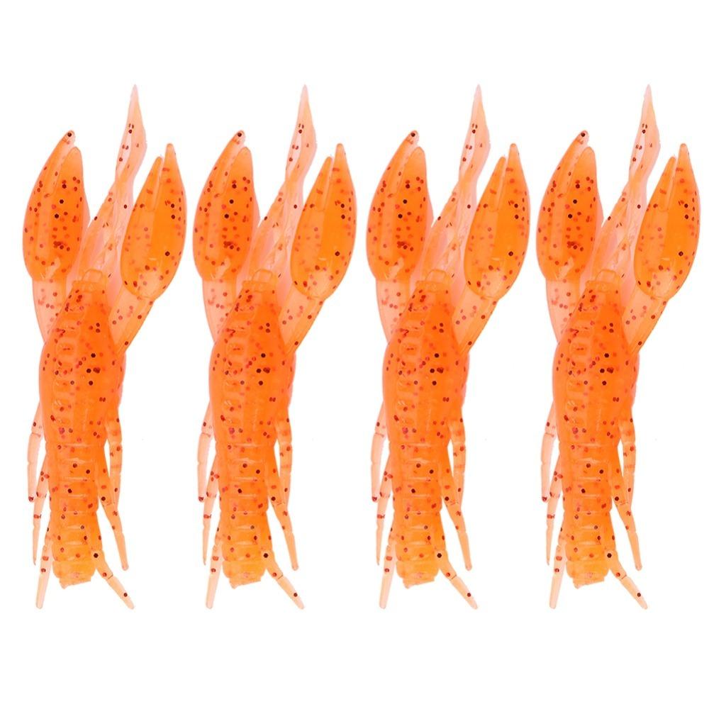 

8PCS Durable PVC Crawfish Lures 8cm Soft Artificial Crawfish Bait 3 Colors Lightweight Lifelike Crawfish Lures Bass Fishing оранжевый