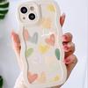 Coque de téléphone peinte amour bord ondulé iPhone13/14/15/16/17air Apple 11/12ProMax souple