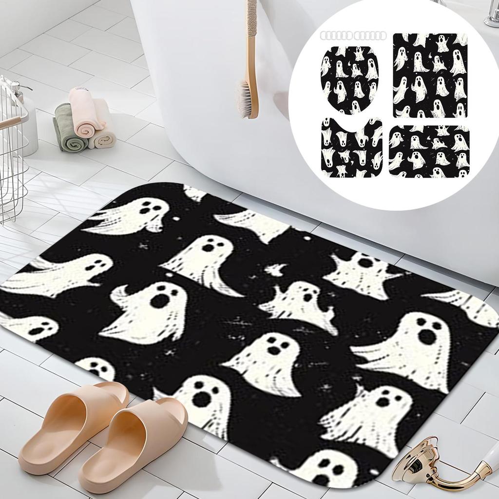 Halloween Bathroom Curtains Spooky Bathroom Ghost Curtains Horror Home Accent For Hotel Restaurant RV Apartment Rental