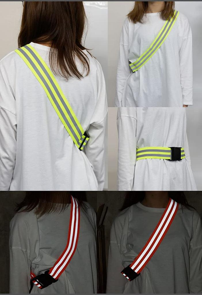 prendre Reflective Tasuki Reflective Night Running Tasuki with Buckle Fluorescent