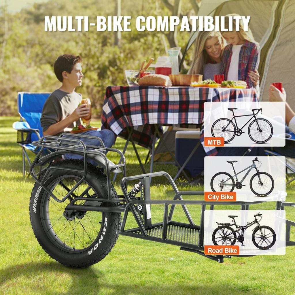 Fahrrad-Lastenanhänger, 31,8 kg Ladekapazität, Robuster Fahrrad-Wagen, Kompakte Lagerung & Schnellspann-Struktur mit Universal-Kupplung, 20-Zoll-Räder,
