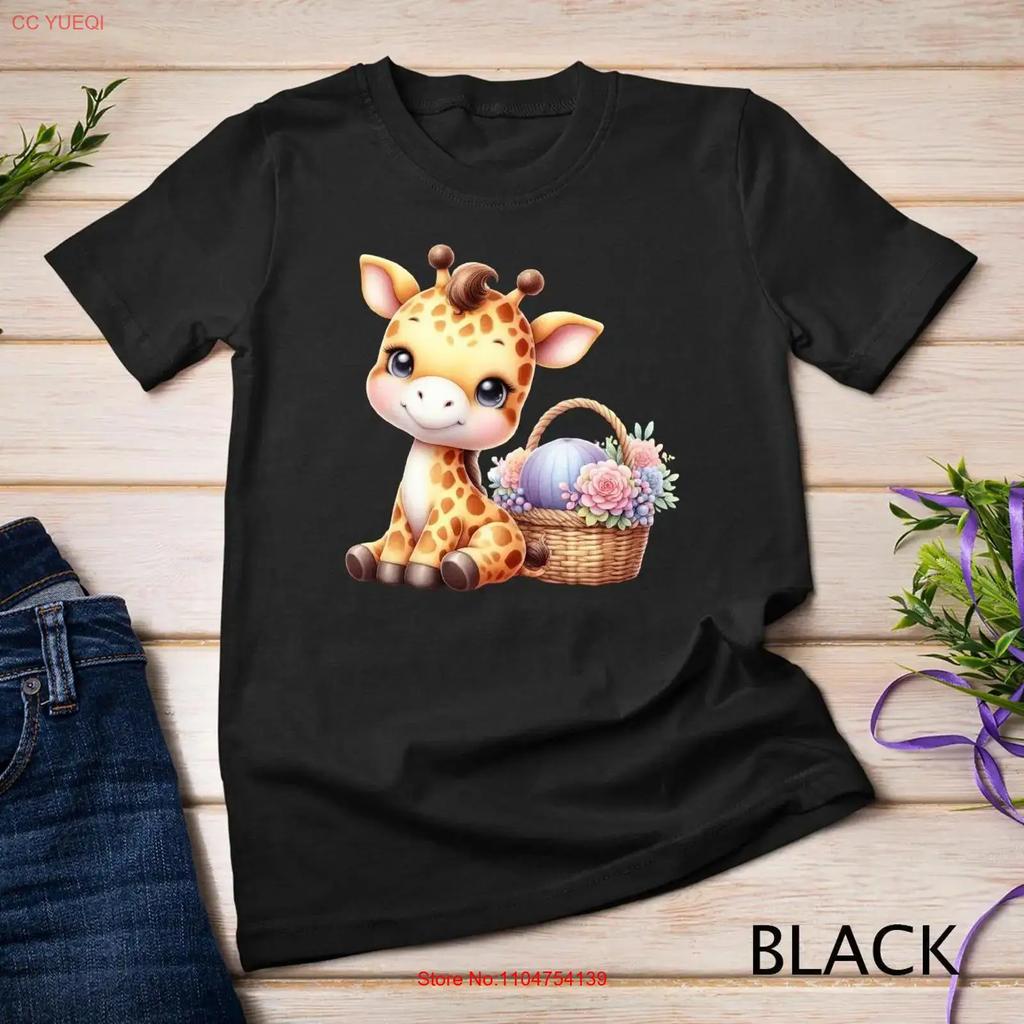 Sweet Little Giraffe with Flowers In a Basket Gentle and Whimsical Design for Children T Shirt SweaT Vintage Washed Casual