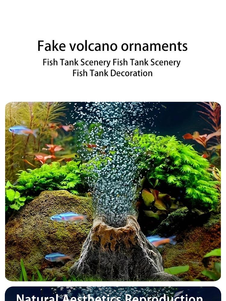 Volcanic Aquarium Stone For Decoration, Bubble Aerator For Precious Fish, ABS Volcanic Motor With Aeration Stone, 1 Piece