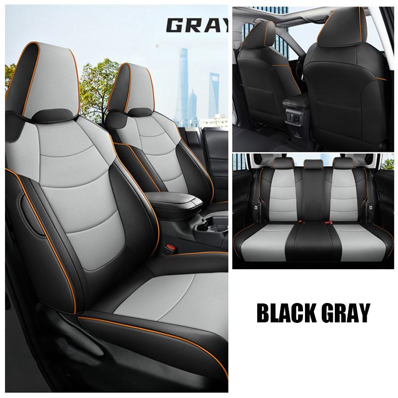 Custom Car Seat Covers Full Set For Toyota RAV4 2019-2025 Waterproof Leather Seat Cushion Protective Cover Interior Accessories