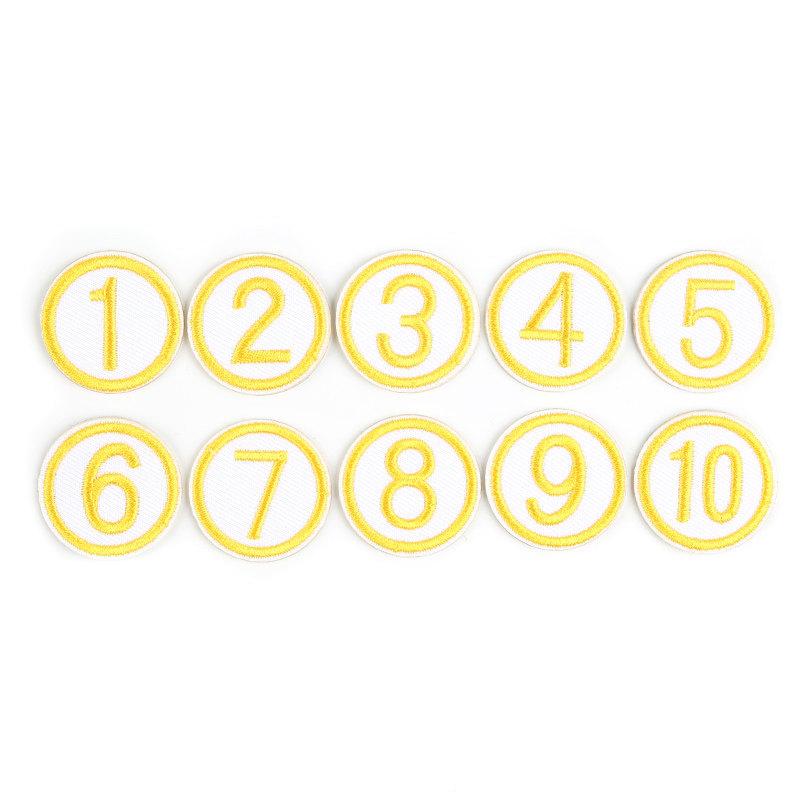 Digitaler Stoffaufkleber Zahlenaufnäher Kindergarten Schulmarke Markierung Wärmeübertragungsaufkleber Kleidung Hosen Löcher Stickerei-Aufkleber Klein