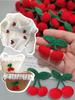 10/20 Pezzi Uncinetto Ciliegia Lavorato a Maglia Fai da Te Ornamenti Materiali per Artigianato Abbigliamento Cappello Scarpa Portachiavi Orecchino Decorazione Decorazione Pendente