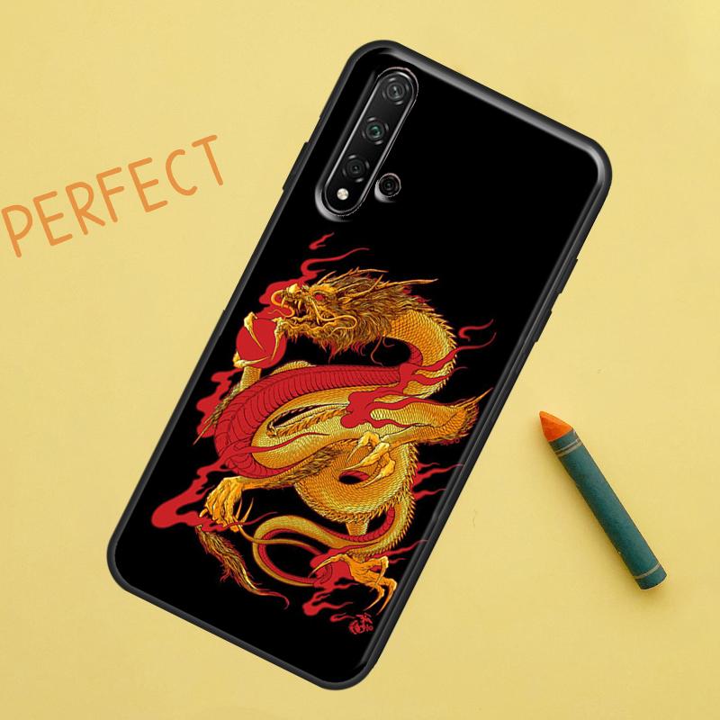 Chinese Style Crane Dragon For Huawei Nova 5T 9 10 SE 7i 8i 11i 12i Y60 Y61 Y70 Y72 Y73 Y90 Y91 P20 P30 P40 Lite Case