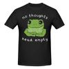 Piece No Thoughts Head Empty Graphic  Cotton TShirt Funny Frog Meme Tees Tops For Unisex