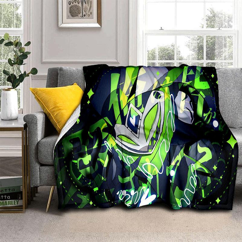 Helluva Boss Blitzo Yetişkin Animasyon Karikatür Battaniye, Yumuşak Atmak Battaniye Ev Yatak Odası Yatak Kanepe Piknik Ofis Kapak Battaniye Çocuk