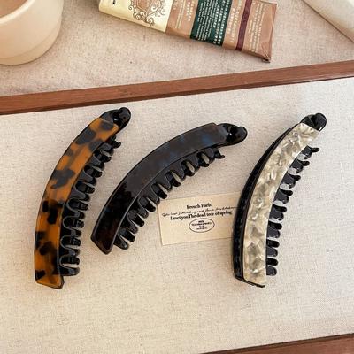 Acetic Acid Acetate Banana Clip Large Size Retro Leopard Print Hair Clip Hair Accessories Korean Style Vertical Clip Girl