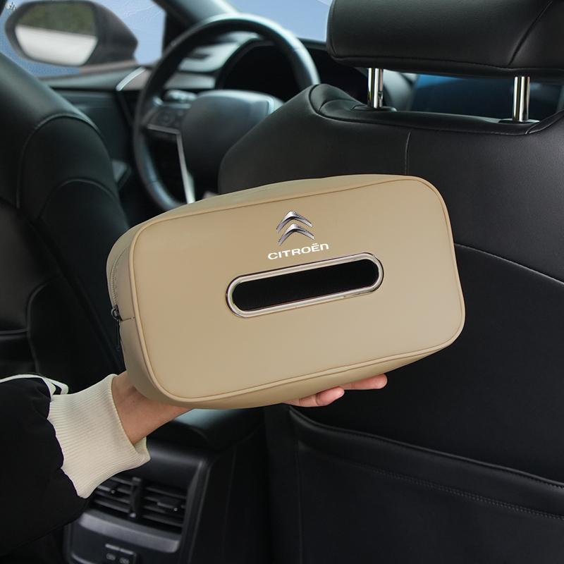 Auto-Taschentuchbox Sitzrücken-Taschentuchtasche Einfache Montage für Citroen C3 C5 C1 C2 Berlingo Celysee Cactus Picasso Aircross Saxo Grand